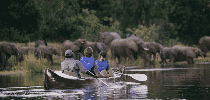canoeing at Lake Manyara